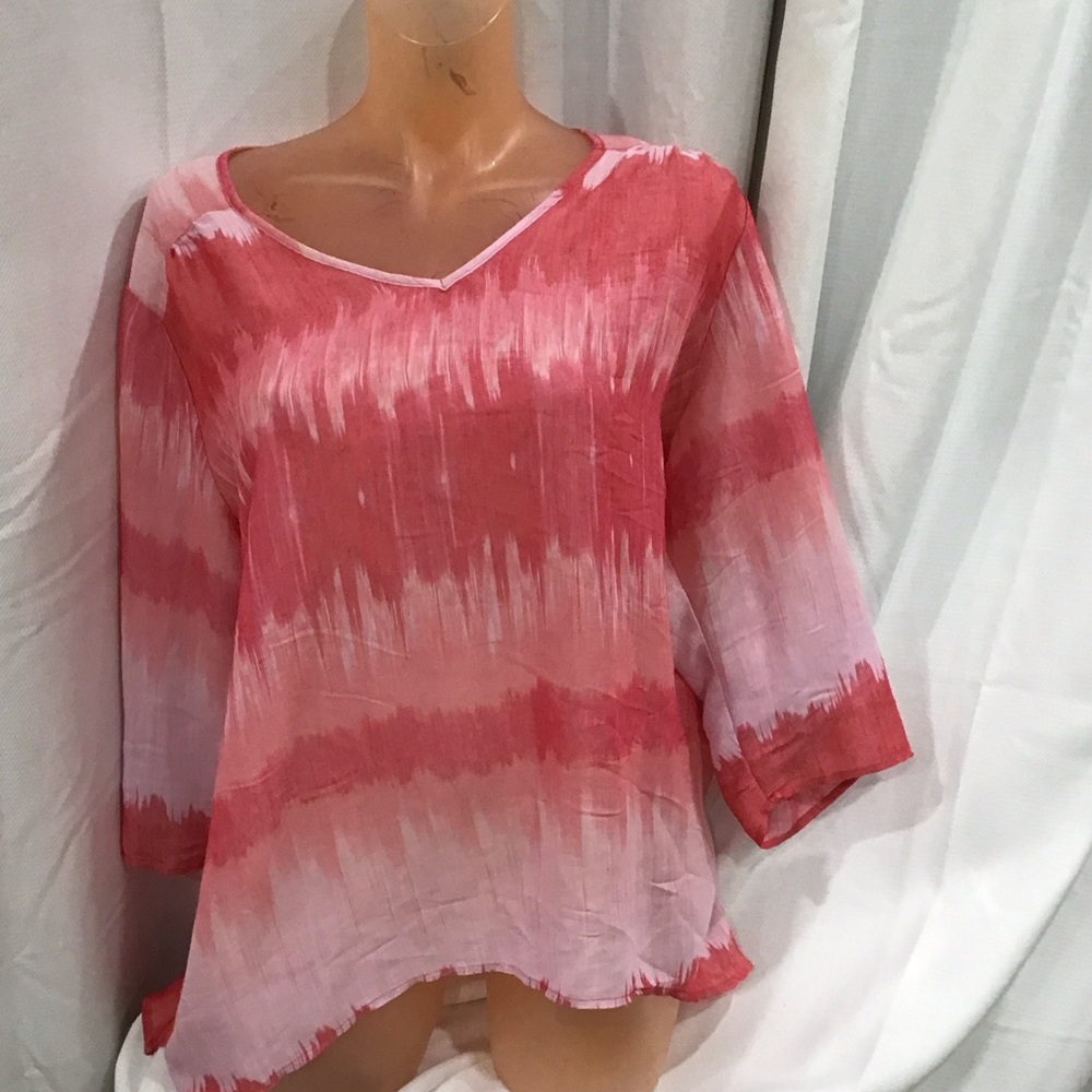 Zac & Rachel Pink and White Blouse lightweight